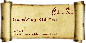 Csanády Klára névjegykártya