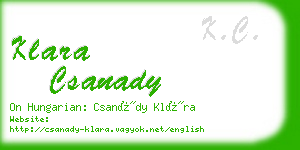 klara csanady business card